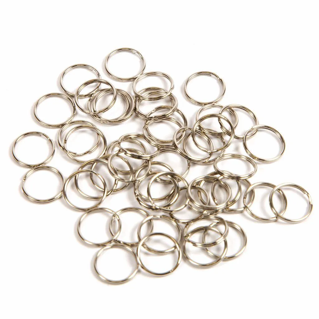 12mm Nickel Plated Spring Steel Split Ring - Pack of 50