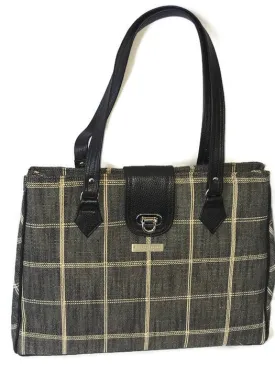 4059-Salt/Pepper Check Tote