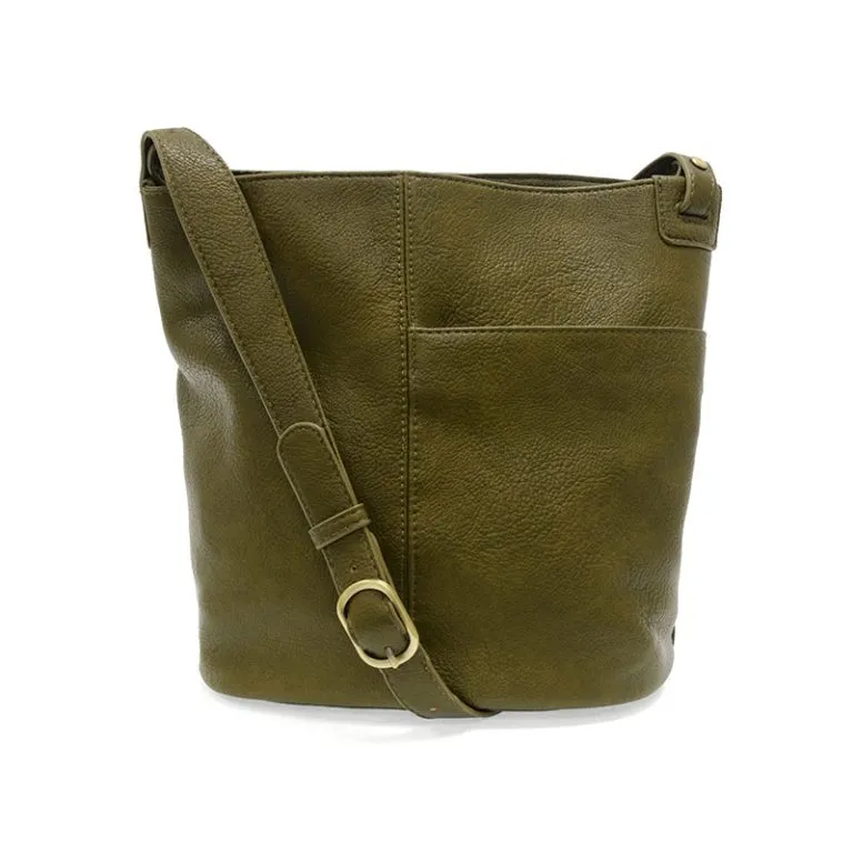 Bindi Front Slip Pocket Bucket Crosbody Bag