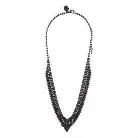 Black Tier Diamante Drop Necklace