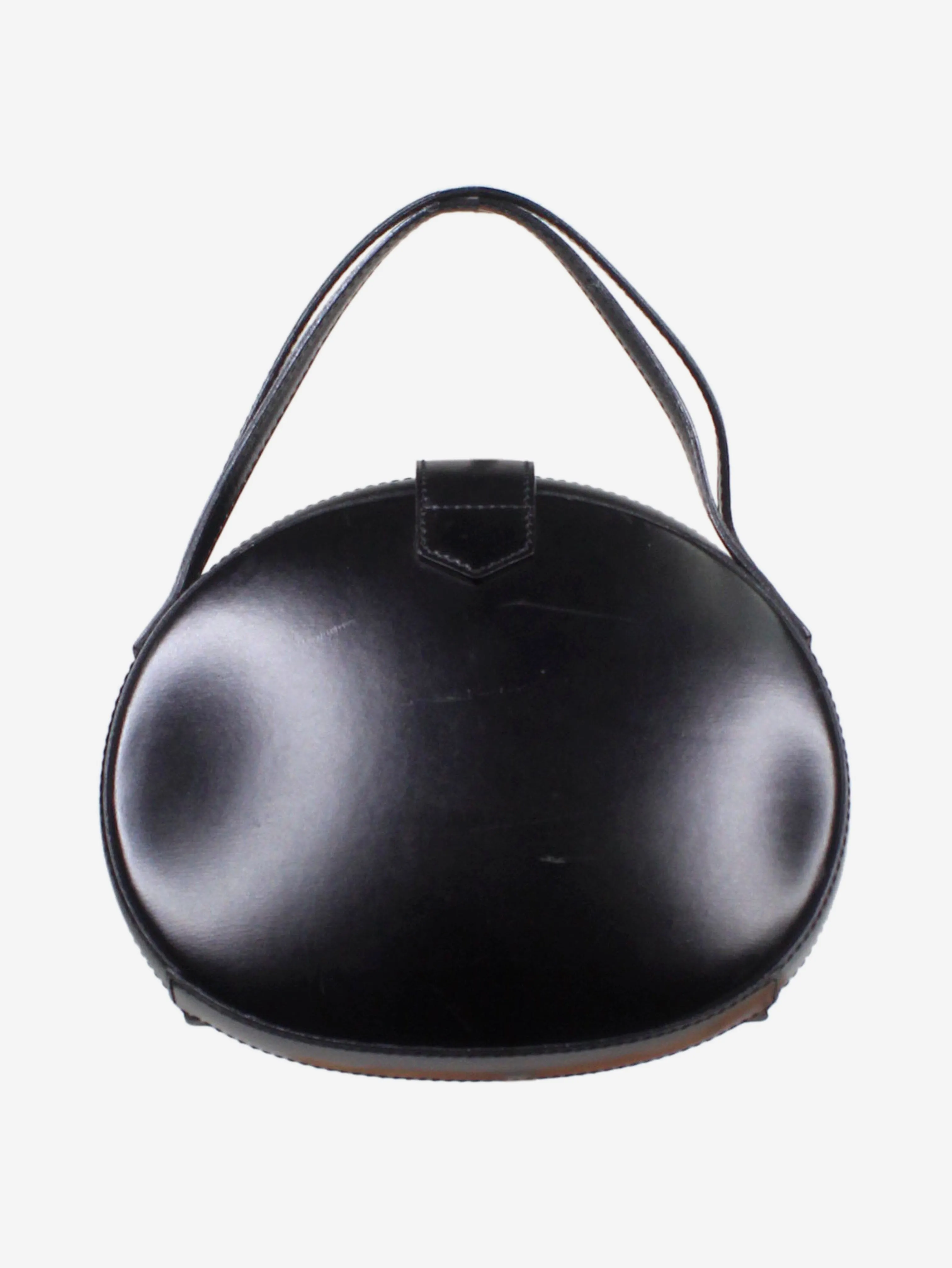 Black vintage circle Anagram bag