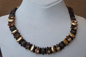 Brown statement necklace