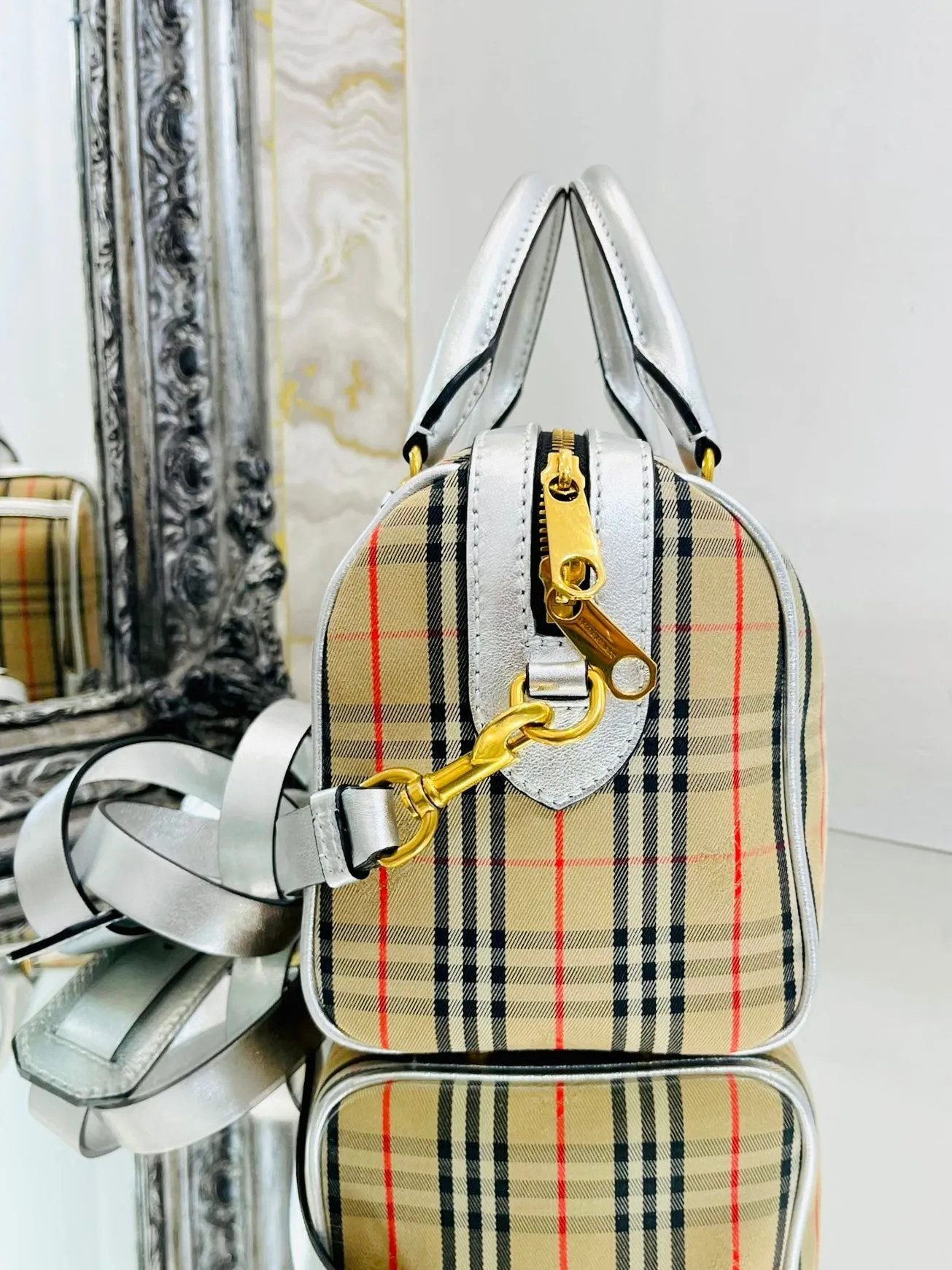 Burberry 1983 Nova Check Chain Link Bowling Bag