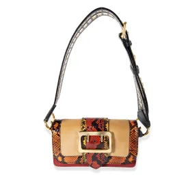 Burberry Multi-Color Patchwork Snakeskin & Leather Buckle Bag