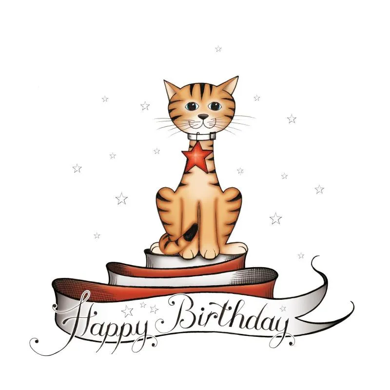 Cat Birthday Banner Birthday Card