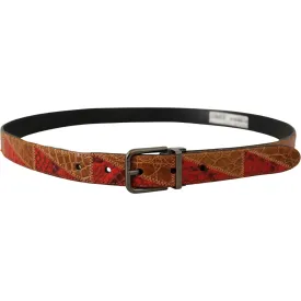 Dolce & Gabbana Elegant Two-Tone Snakeskin Leather Belt