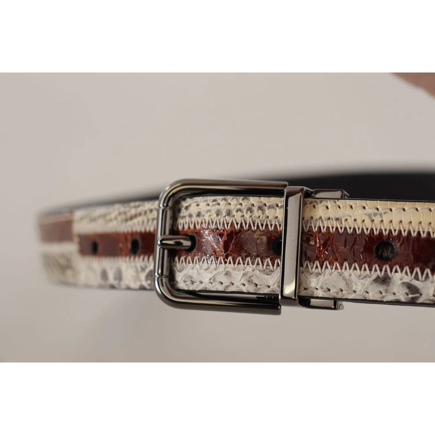 Dolce & Gabbana Multicolor Patchwork Snakeskin Belt