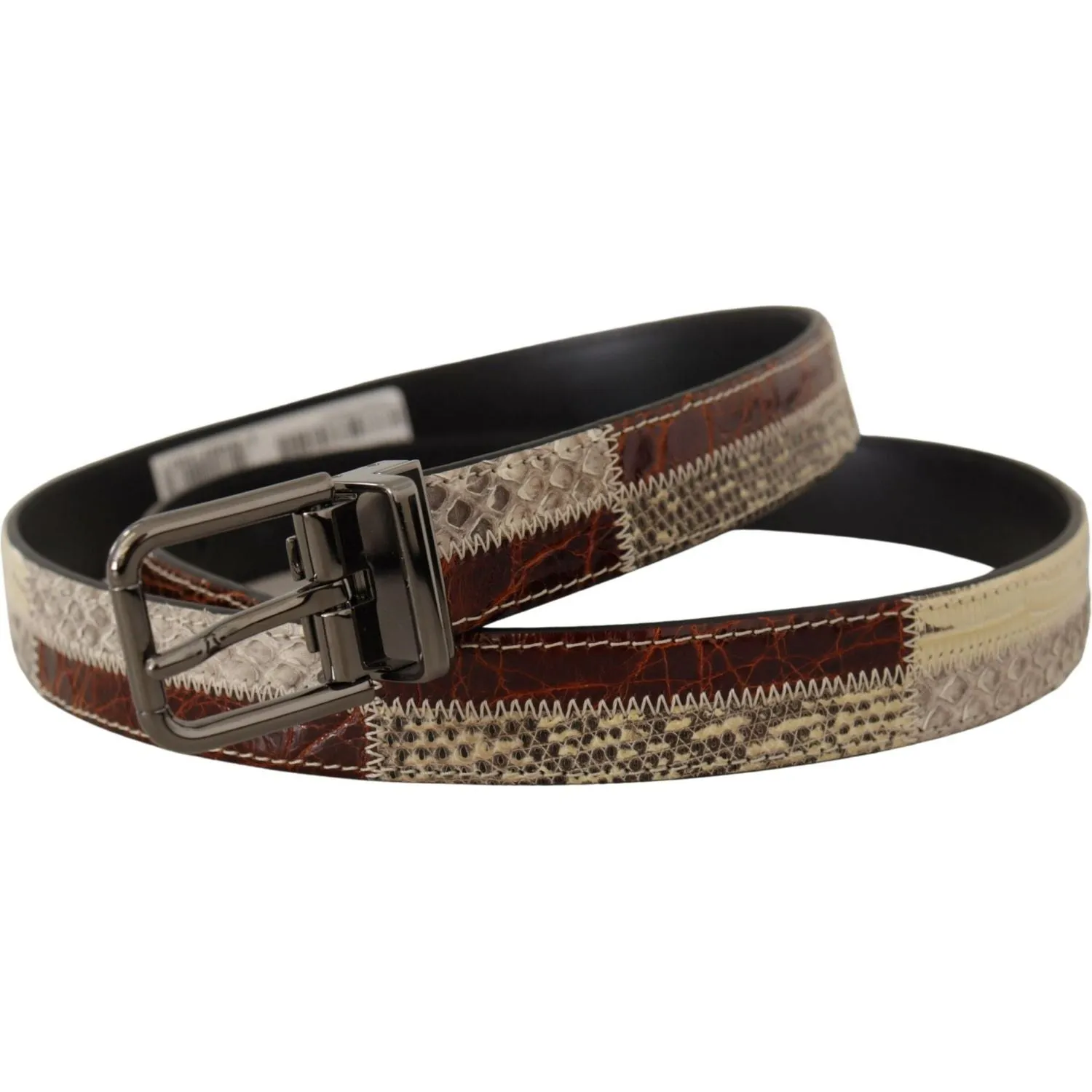 Dolce & Gabbana Multicolor Patchwork Snakeskin Belt