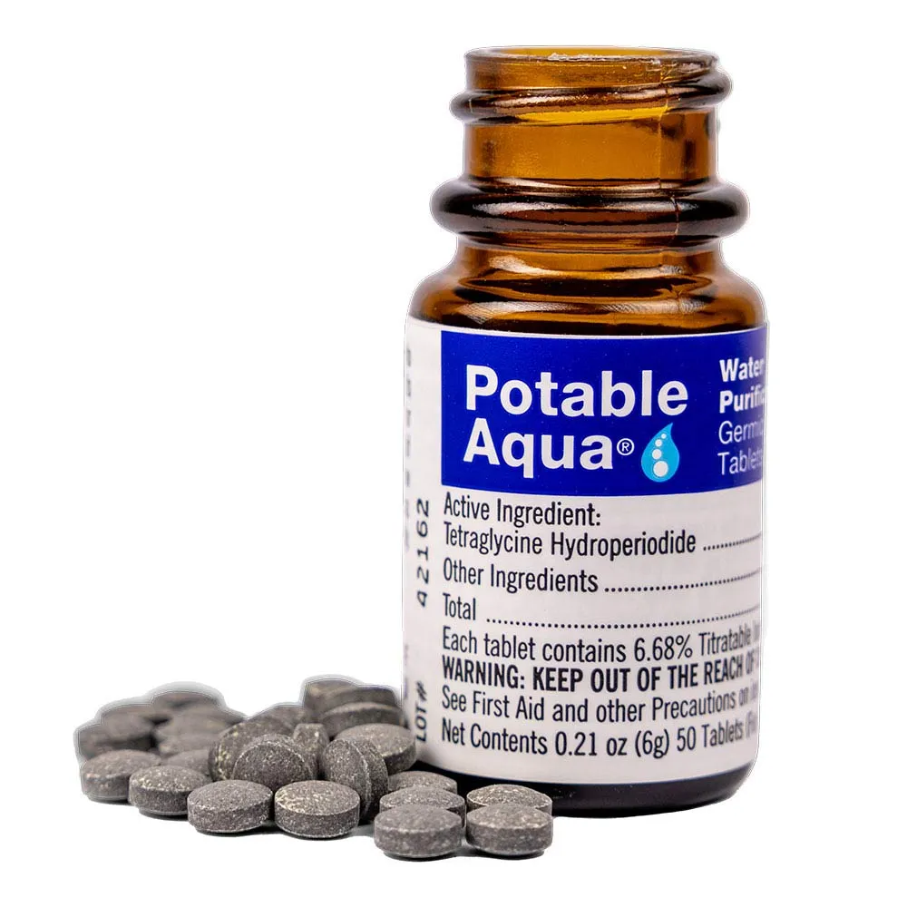 Drinking Water Treatment Tablets by Potable Aqua (50 germicidal tablets) - DM