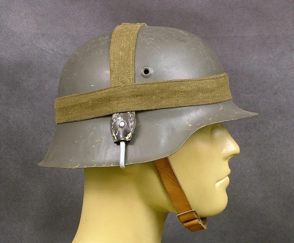 German WWII M35, M40, M42 Helmet Band (Utility Strap): Wehrmacht Green/Khaki