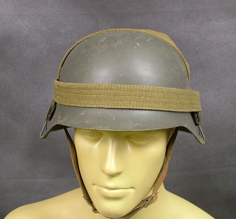 German WWII M35, M40, M42 Helmet Band (Utility Strap): Wehrmacht Green/Khaki