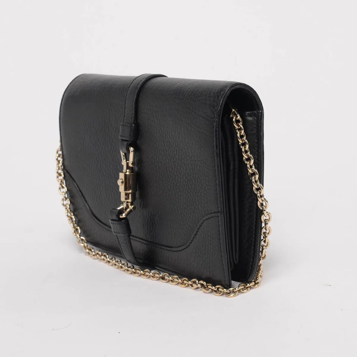 Gucci Black Pebbled Calfskin Broadway Evening Bag