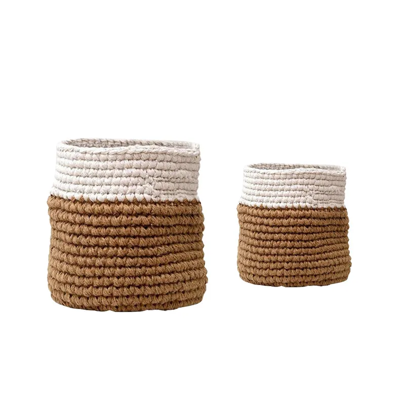 Handmade Jute Planter Cum Basket - Set of 2