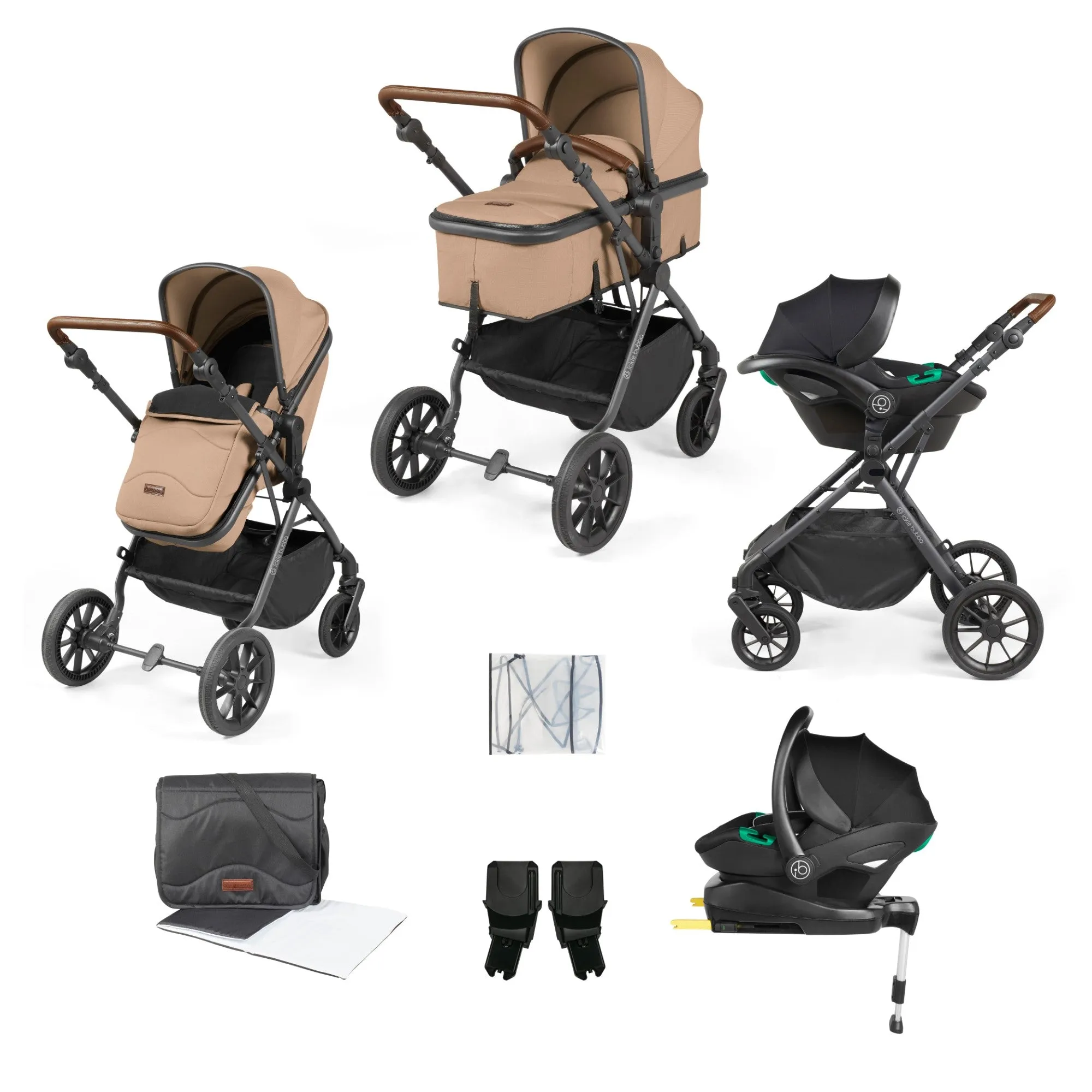 Ickle Bubba Cosmo All-in-One I-Size Travel System With Isofix Base (Stratus) Desert