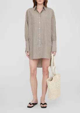 Lake Dress - Taupe/White Stripe