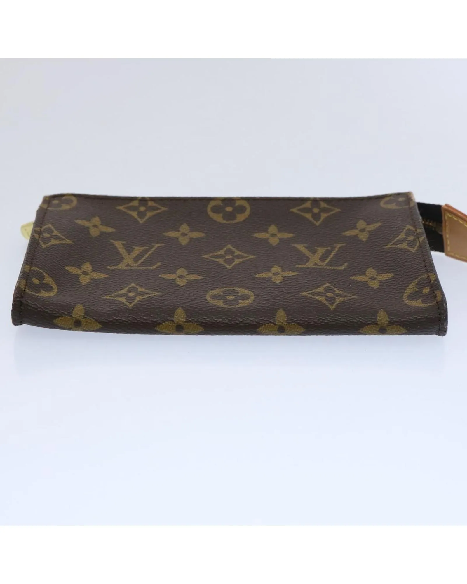 Monogram Accessory Pouch with Metal Fittings and Rubbing