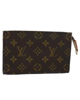 Monogram Accessory Pouch with Metal Fittings and Rubbing