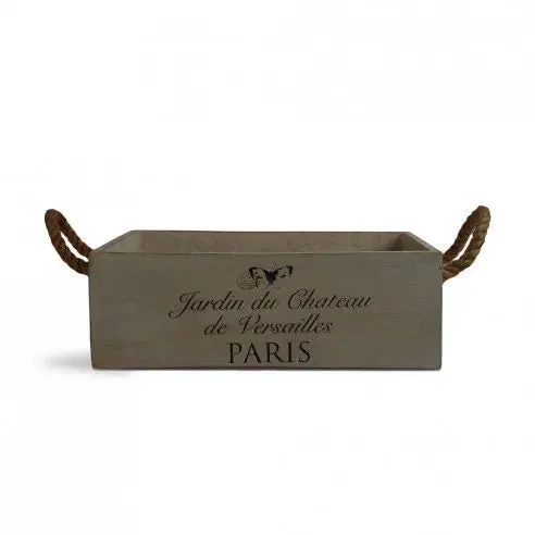 Paris White Distress Wooden Bucket