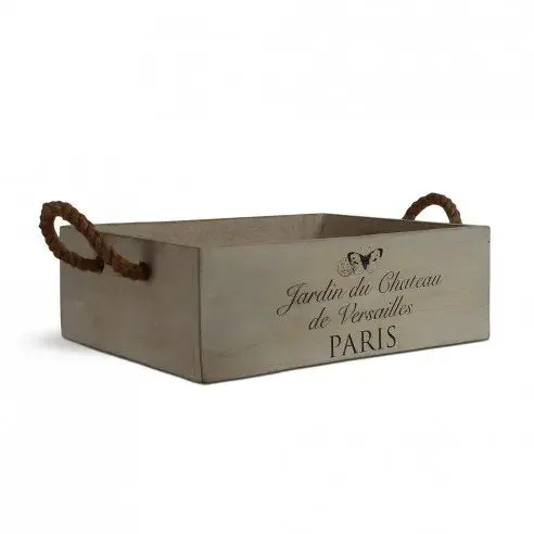 Paris White Distress Wooden Bucket