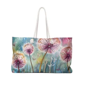 Personalised/Non-Personalised Weekender Bag, Floral, Large Weekender Bag, Beach Bag, Book Bag