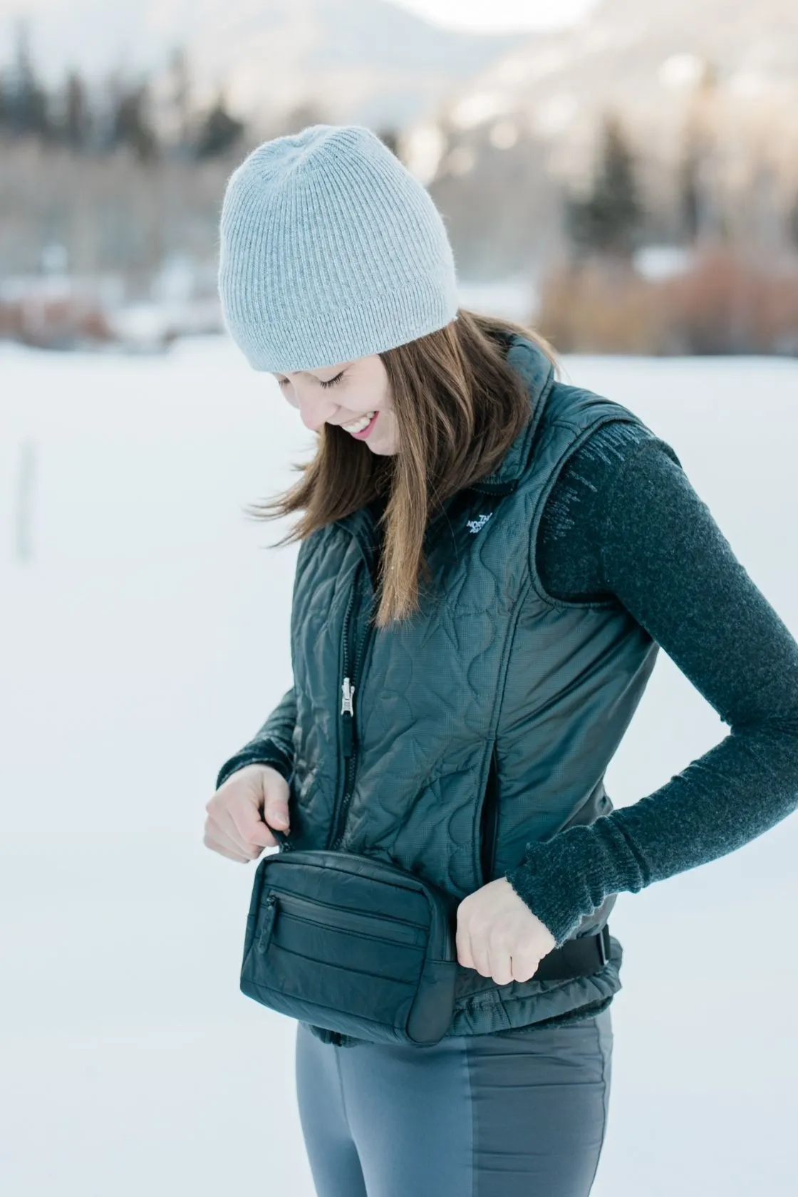 Puffer Fanny Pack in Black