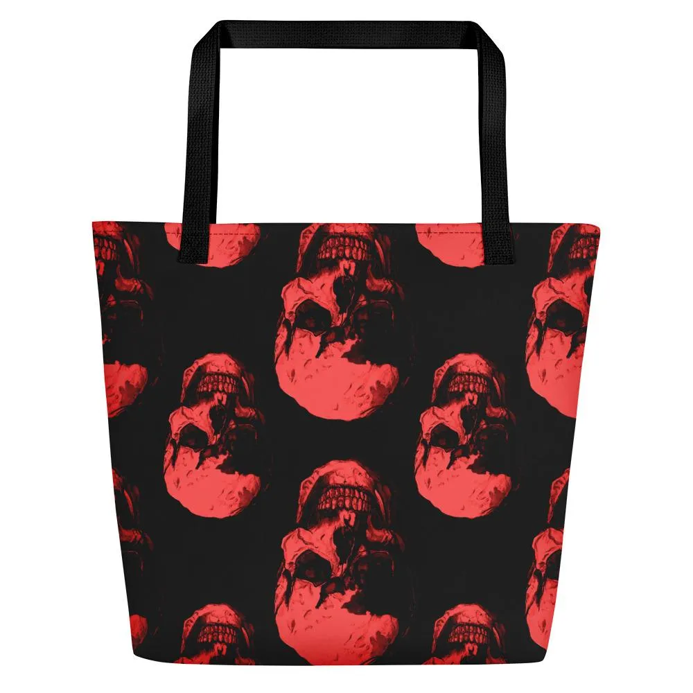 Red Skulls Beach Bag by Robert Bowen