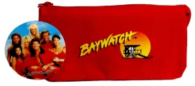 Retro Baywatch Bag Zipper Pouch, Pencil Case, Travel Makeup, Large Wallet 1996 Red Vintage New Old Stock w/ Tags