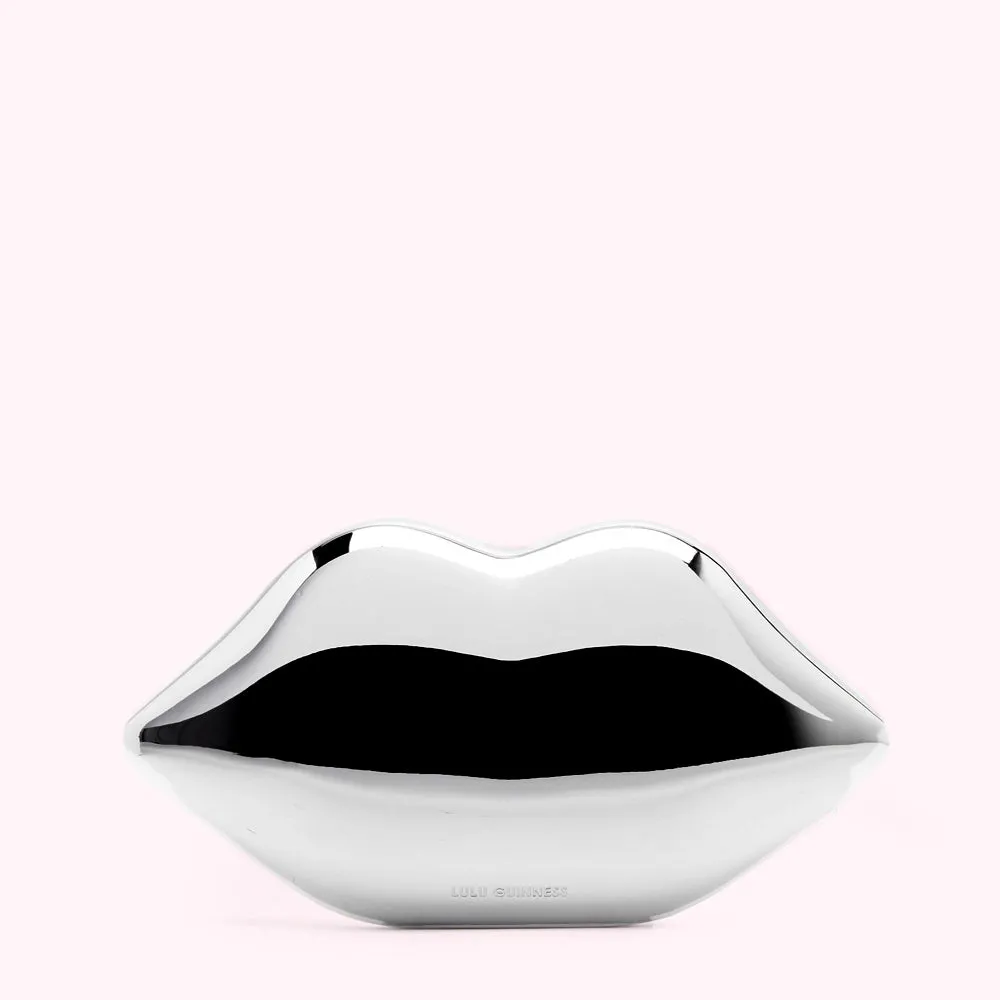 SILVER LIPS MEDIUM CLUTCH BAG