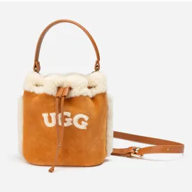 Ugg Shearling Logo Mini Bucket Bag